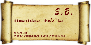Simonidesz Beáta névjegykártya