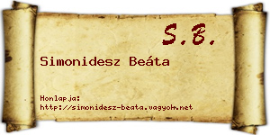 Simonidesz Beáta névjegykártya