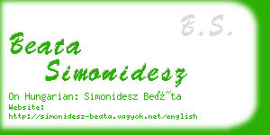 beata simonidesz business card